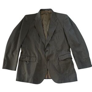 Vintage Barrington Sport Coat - Mens Size 44L - Gray with Light Blue Pinstripe